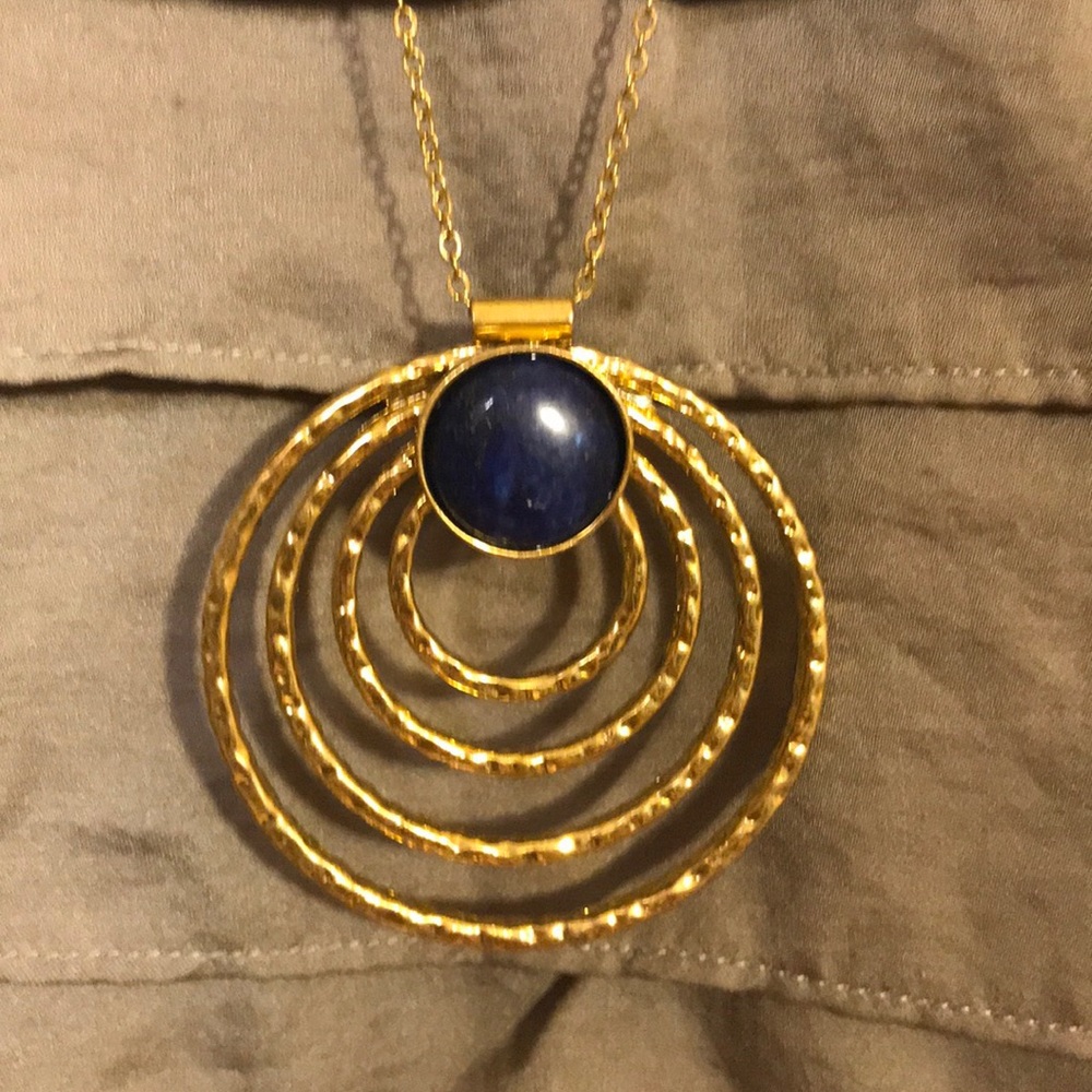 3/$18 Gold Faux Lapis Necklace